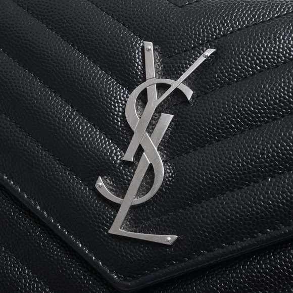 Saint Laurent Leather Chain Shoulder Wallet Long Wallet Black - Picture 8 of 8